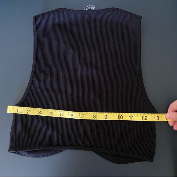 Zara black ribbed women’s crop top size small going out top festival party goth - Picture 5 of 6